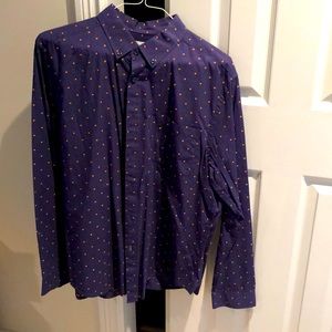 Goodfellow brand button down shirt.  blue and gold.  XL